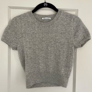 Reformation cashmere grey cropped sweater
